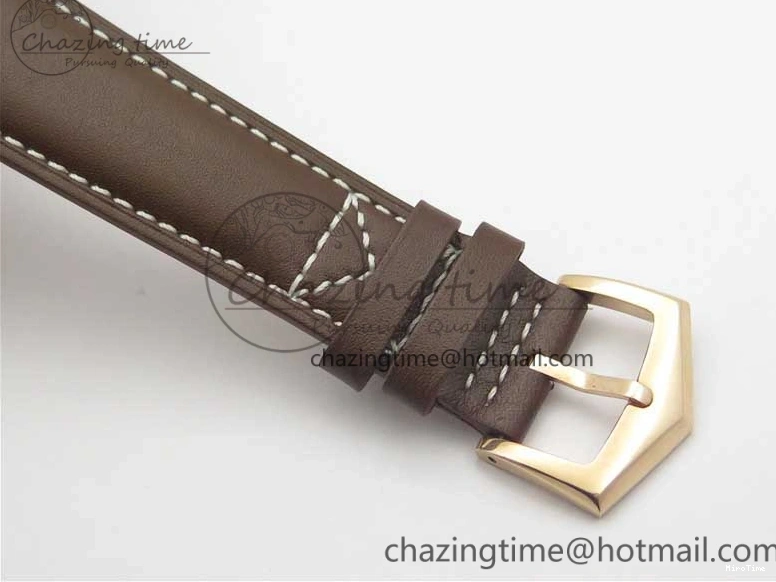 MIROTIME 0406 Calatrava 5524R Pilot Travel Time RG GRF Brown Dial on Brown Leather Strap MIYOTA TopPick 7155